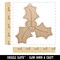 Christmas Holly Unfinished Craft Wood Holiday Christmas Tree DIY Pre-Drilled Ornament